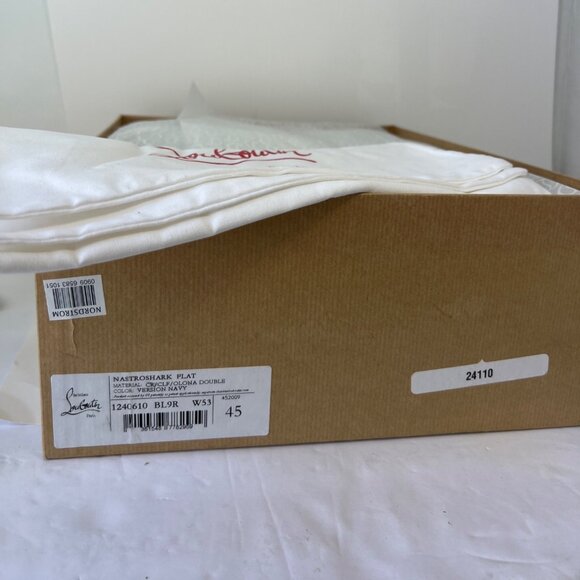 Christian Louboutin Nastroshark Low Top Men Sneakers Navy Blue Size 45 US12 - Picture 15 of 16